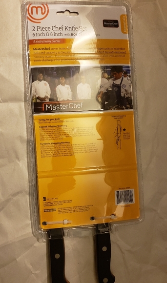 Master Chef 2 Pc. Chef Knife Set 6" & 8" Full-Tang Stainless Steel Blade - Picture 2 of 3